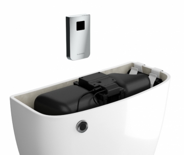 I-Flush Touchless System with Chrome Trim.